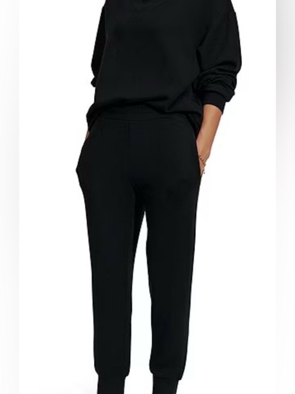 Varley DoubleSoft Slim Cuff Pant Jogger Black Lounge Sweatpant Casual Travel